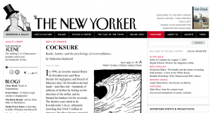 screenshot of the NewYorker.com